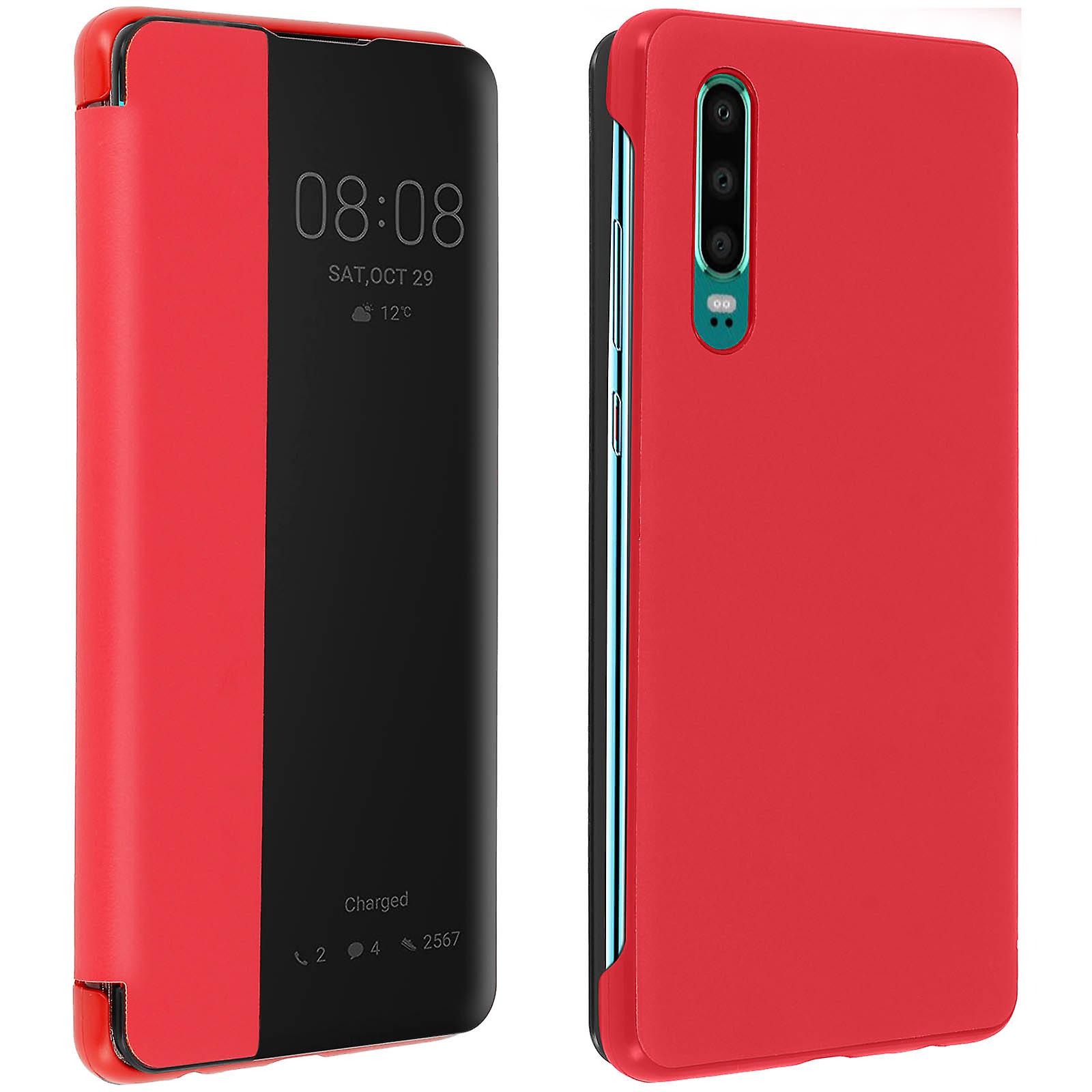 Folio Case pour Huawei P30 Window Time Display Support vidéo