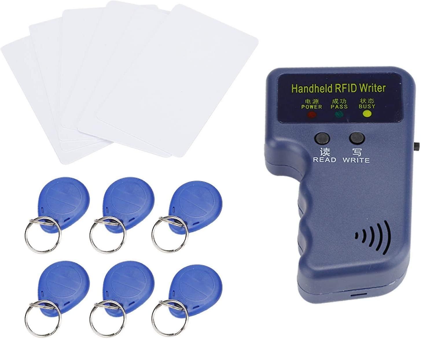 Reader Writer, 125KHz 5W Pocket Key Reader Key Reader Duplicator Copy ID Reader Reader Writer Programmer with 6 Keychain/6 Card