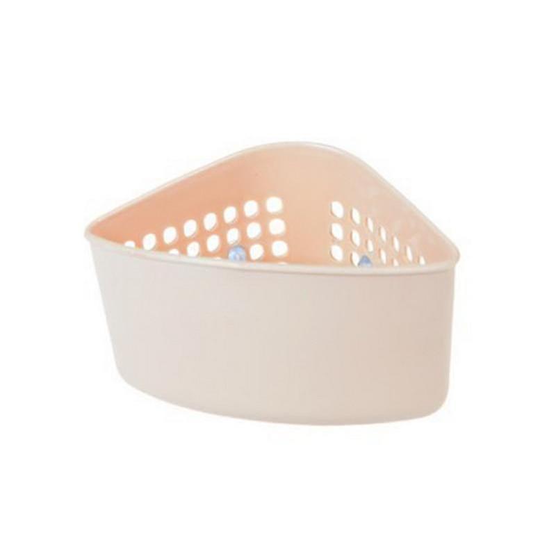 C beige Triangular Drain Shelf Sink Dense Hollows & Suction Cup