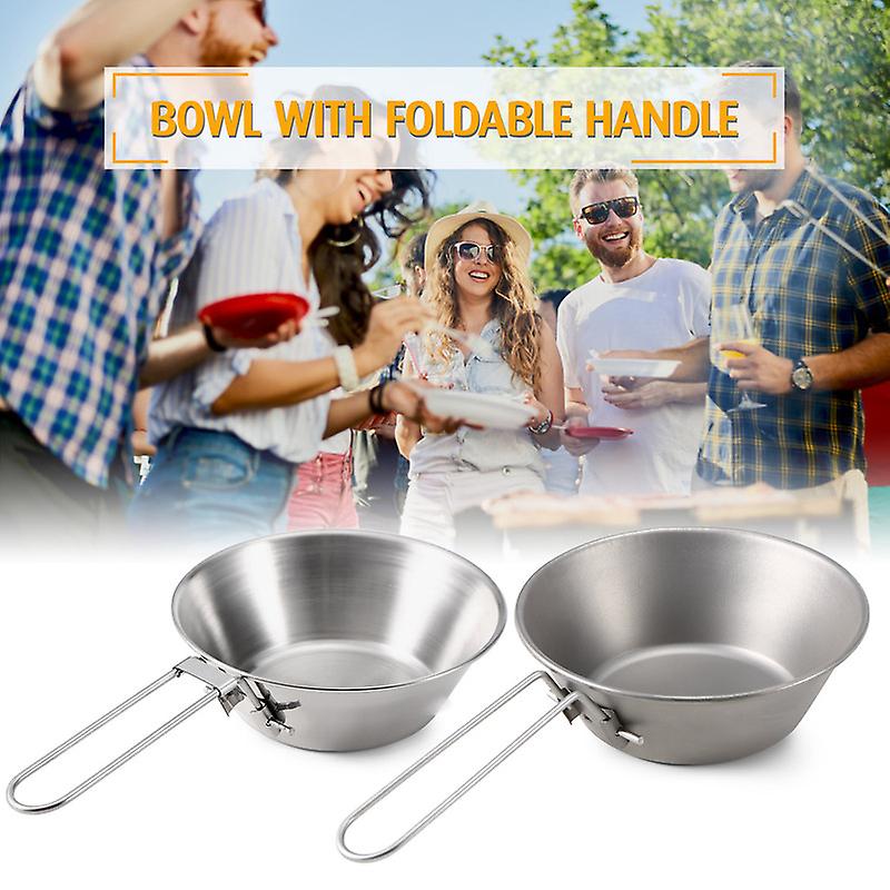 Stainless Steel Bowl With Foldable Handle
