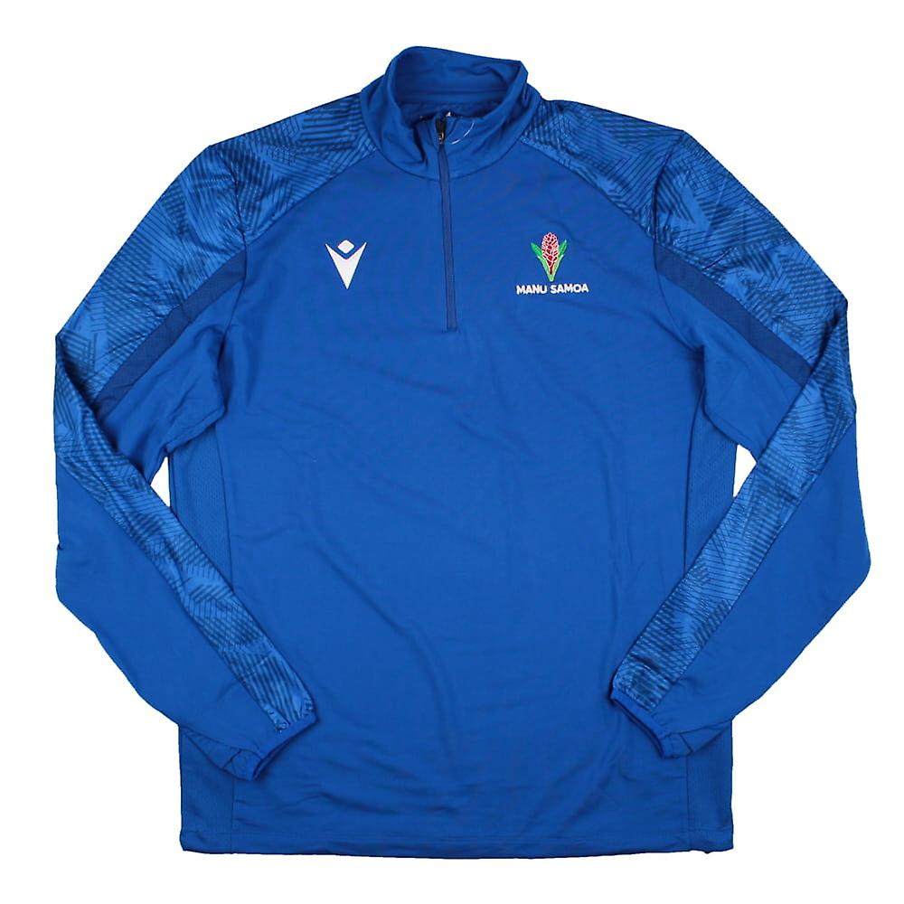 2023-2024 Samoa Rugby Training Performance Fleece Half Zip (Royal)