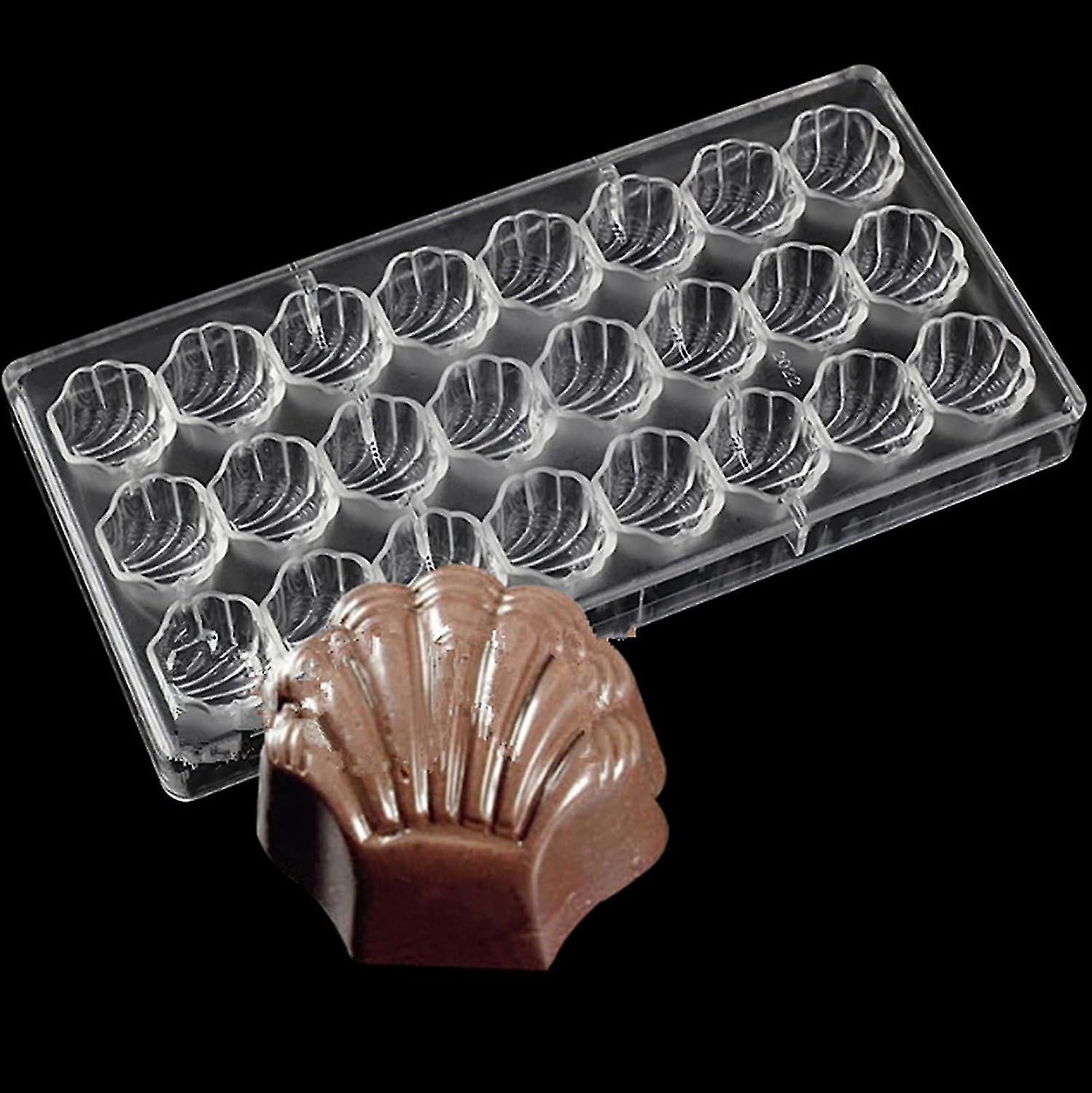 24 Grid Scalloped Shell Chocolate Candy Mold Pc Polycarbonate Chocolate Making Mould (scalloped Shell)