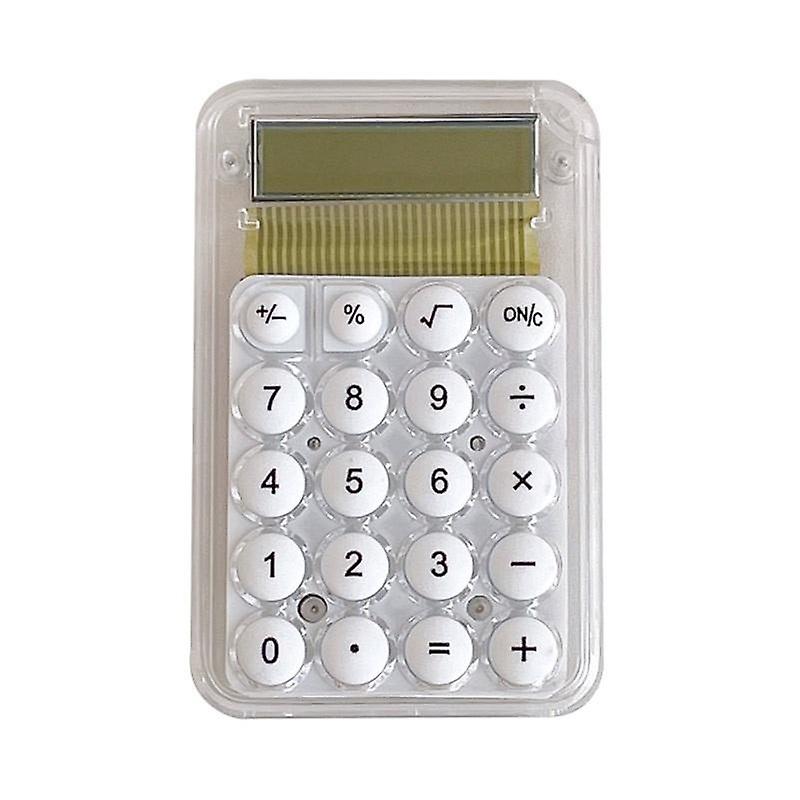 Mini Calculator 8 Digits Display Silence Widescreen Students Portable Transparent Electronic Calcula