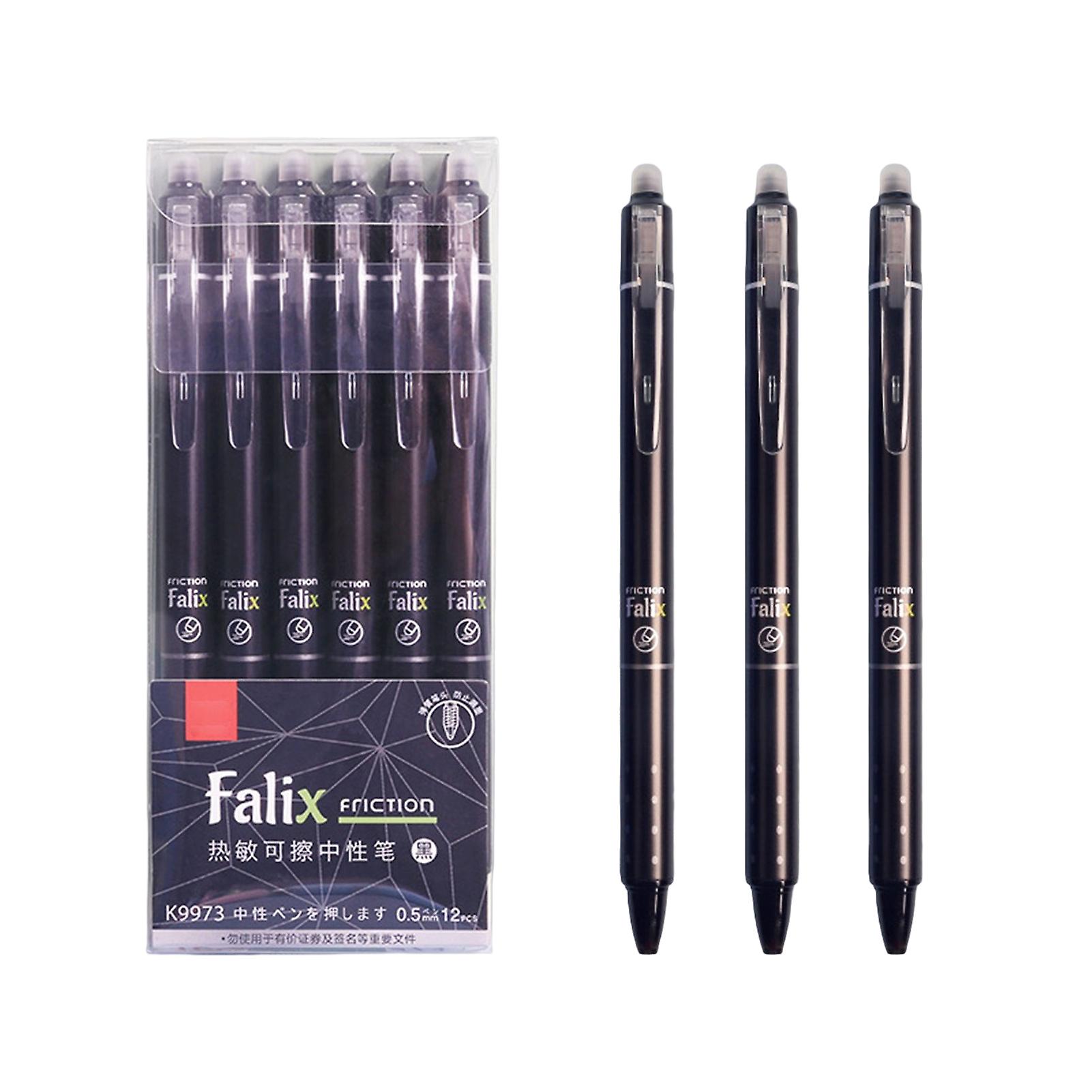 12pcs Erasable Students Rollerball Pen Writes Smooth Gel Ink Pen For Boys Girls Daily School Use