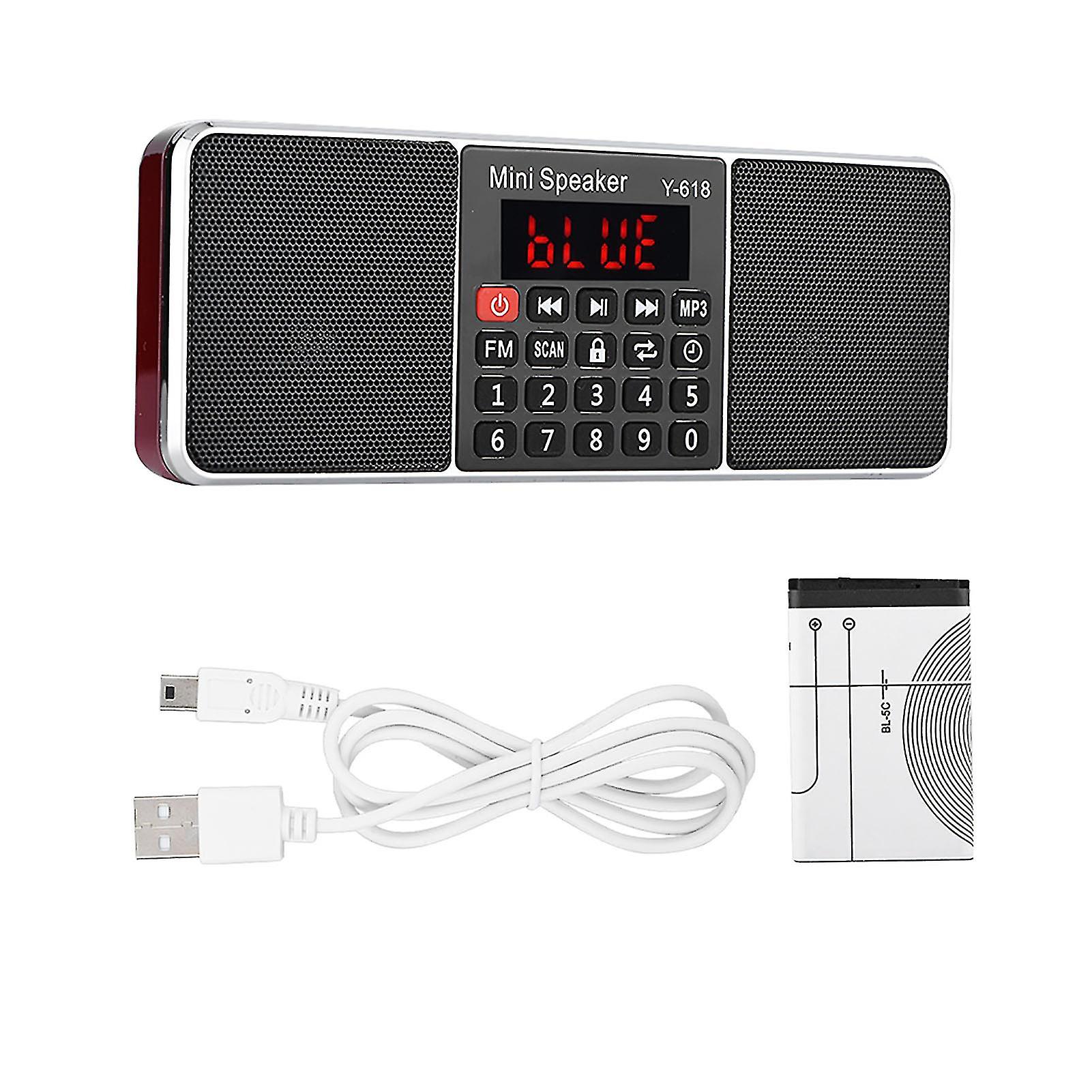 87.5-108MHz Stereo FM Radio, Memory Cut, TF, USB, Music, Hands-free Call, MP3 Player, Red