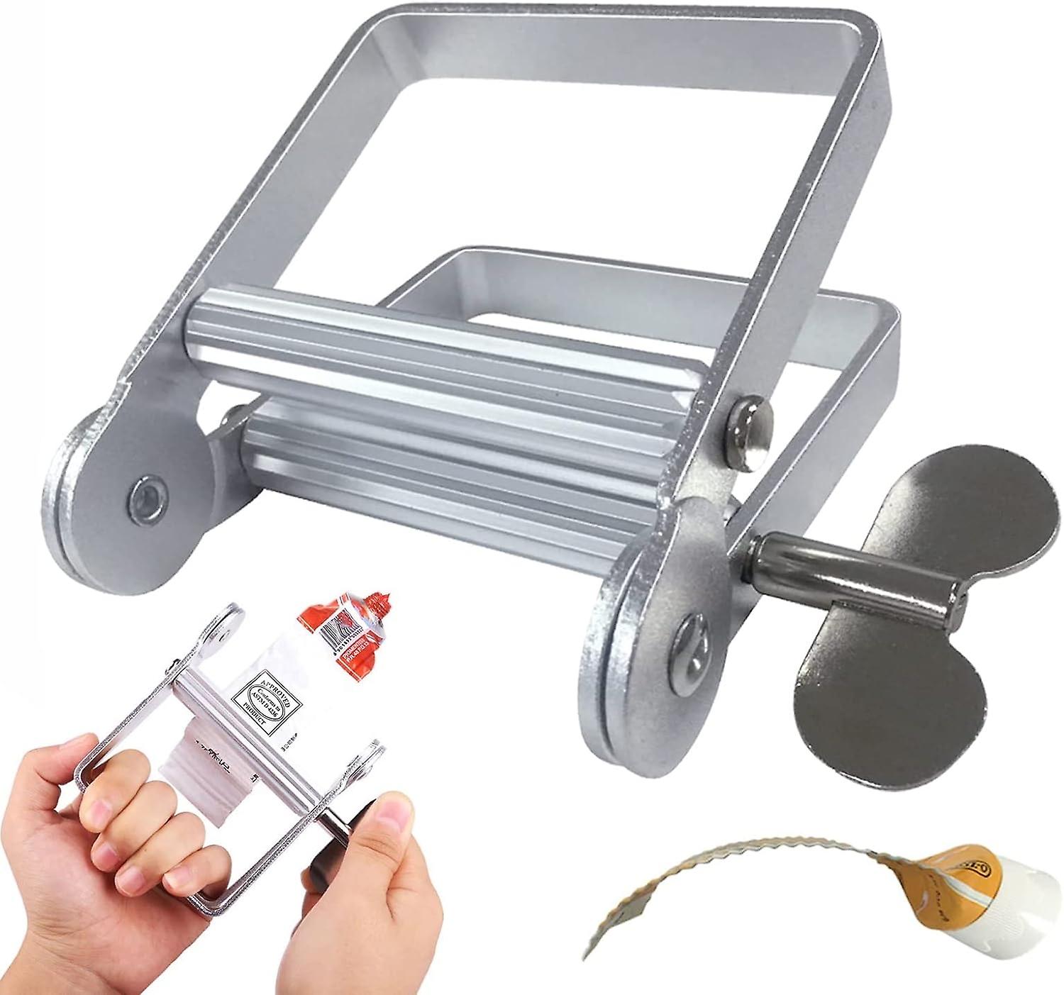 Metal Tube Squeezer, Stainless Steel Toothpaste Squeezer with Stand Function, Bathroom Rolling Tube Toothpaste Squeezer