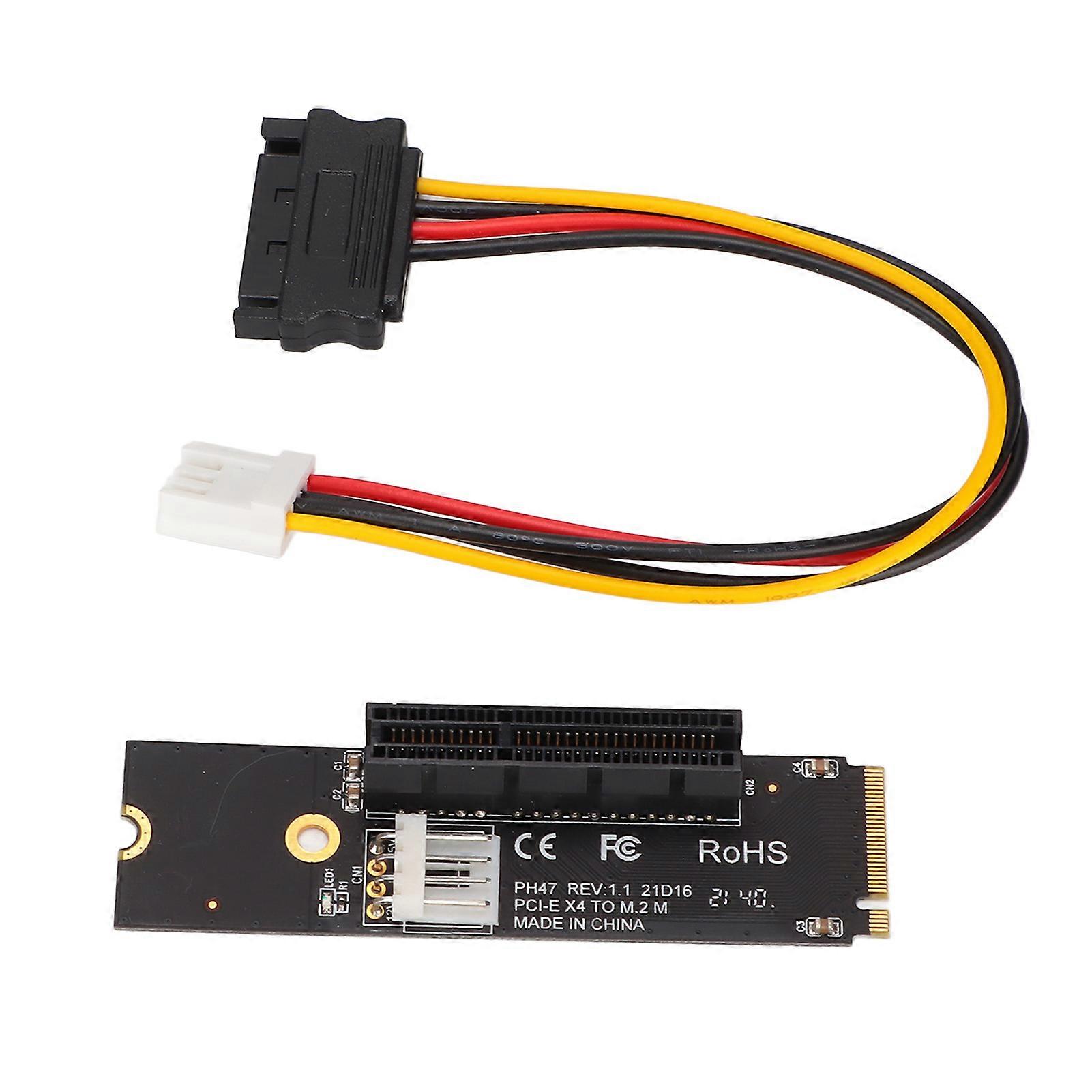 NGFF/M.2 to PCIE X4 Riser Card NGFF/M.2 to PCIE X4 Adapter Card with LED Indicators for Bitcoin Miner Mining