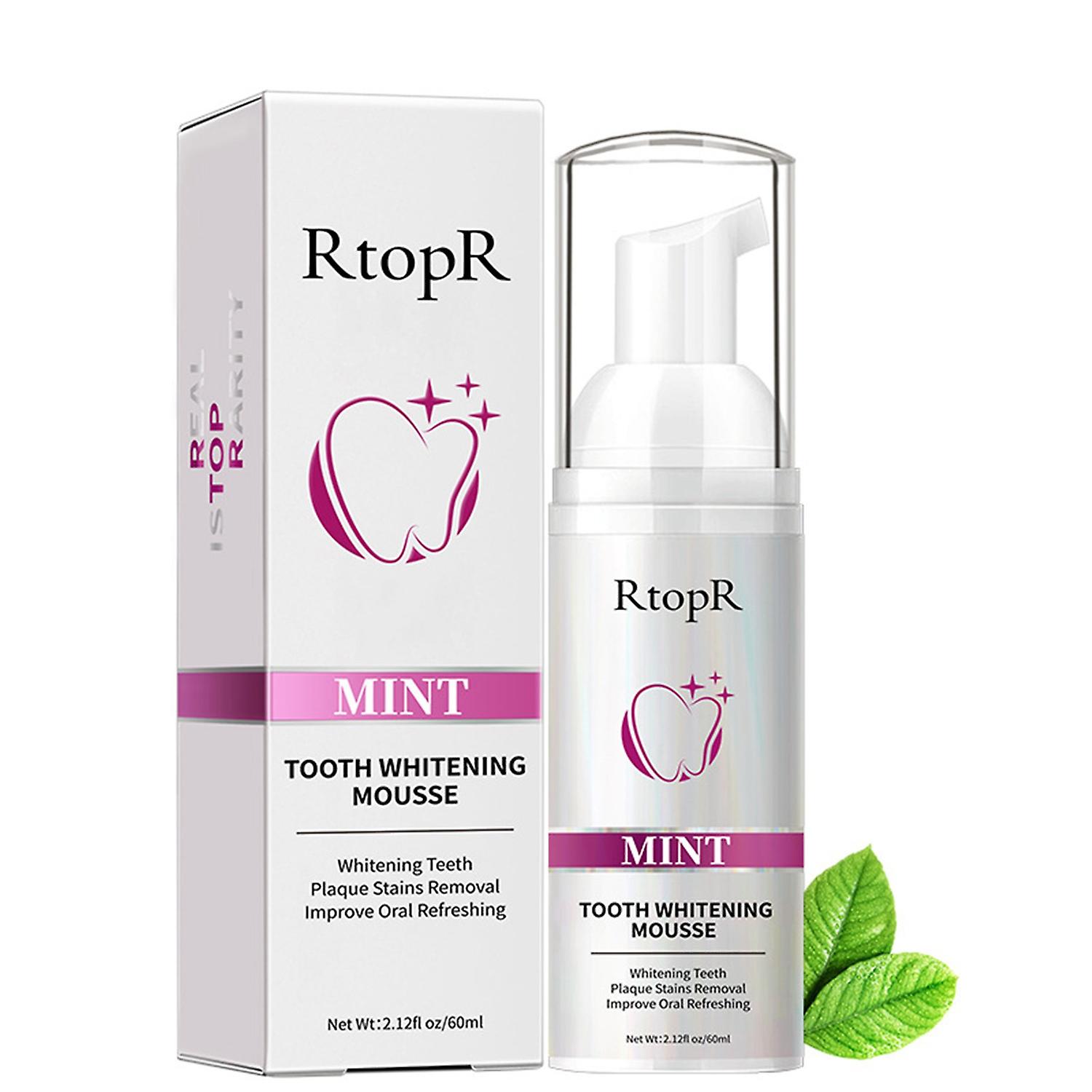 RtopR Mint Teeth Whitening Mousse Foam Toothpaste 60ml Deep Cleaning Foaming Toothpaste Mouth Wash W
