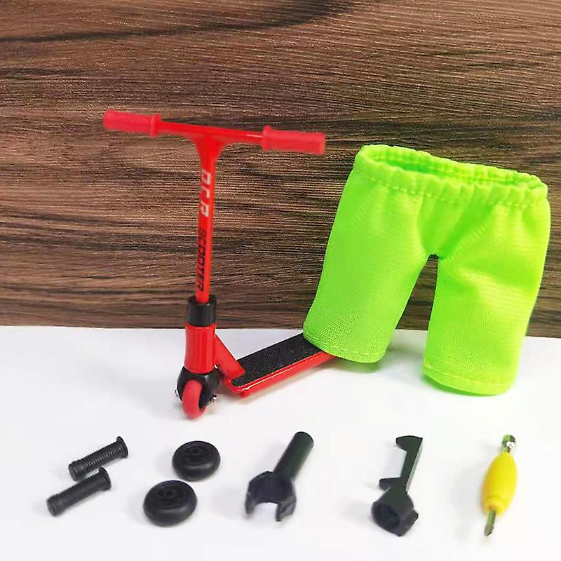 Scooter Toy Kit with Mini Scooters Tools and Finger Board Accessories Interesting Unique Colorful Suit for Living Room