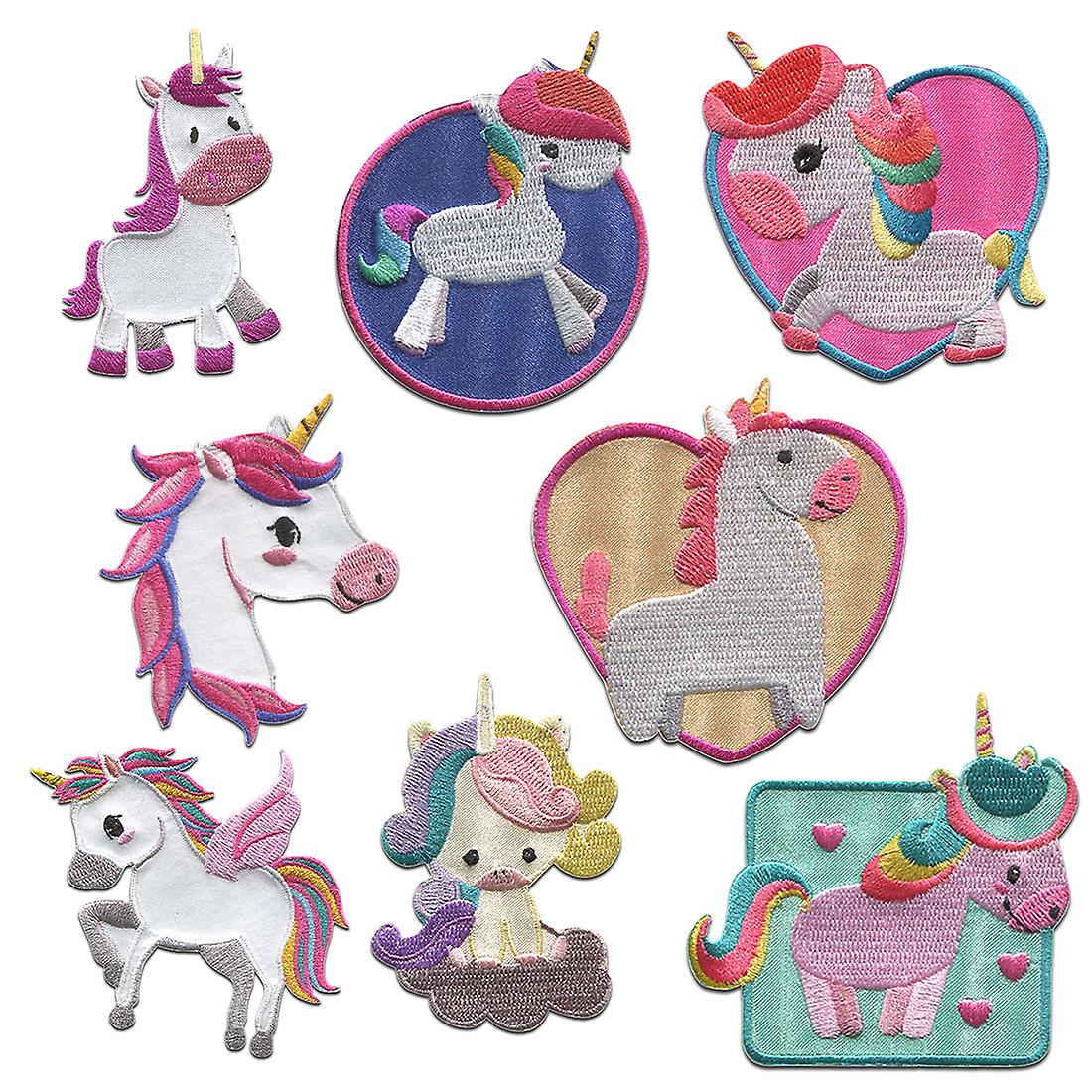 Unicorn Set 8 Pieces Animal - Patches, Iron-On Patches, Iron On Patches, Appliques