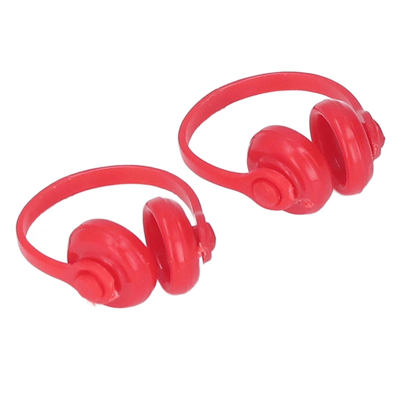 Red Miniature Headset for Dollhouse - 1/12 Scale (2 Pieces)