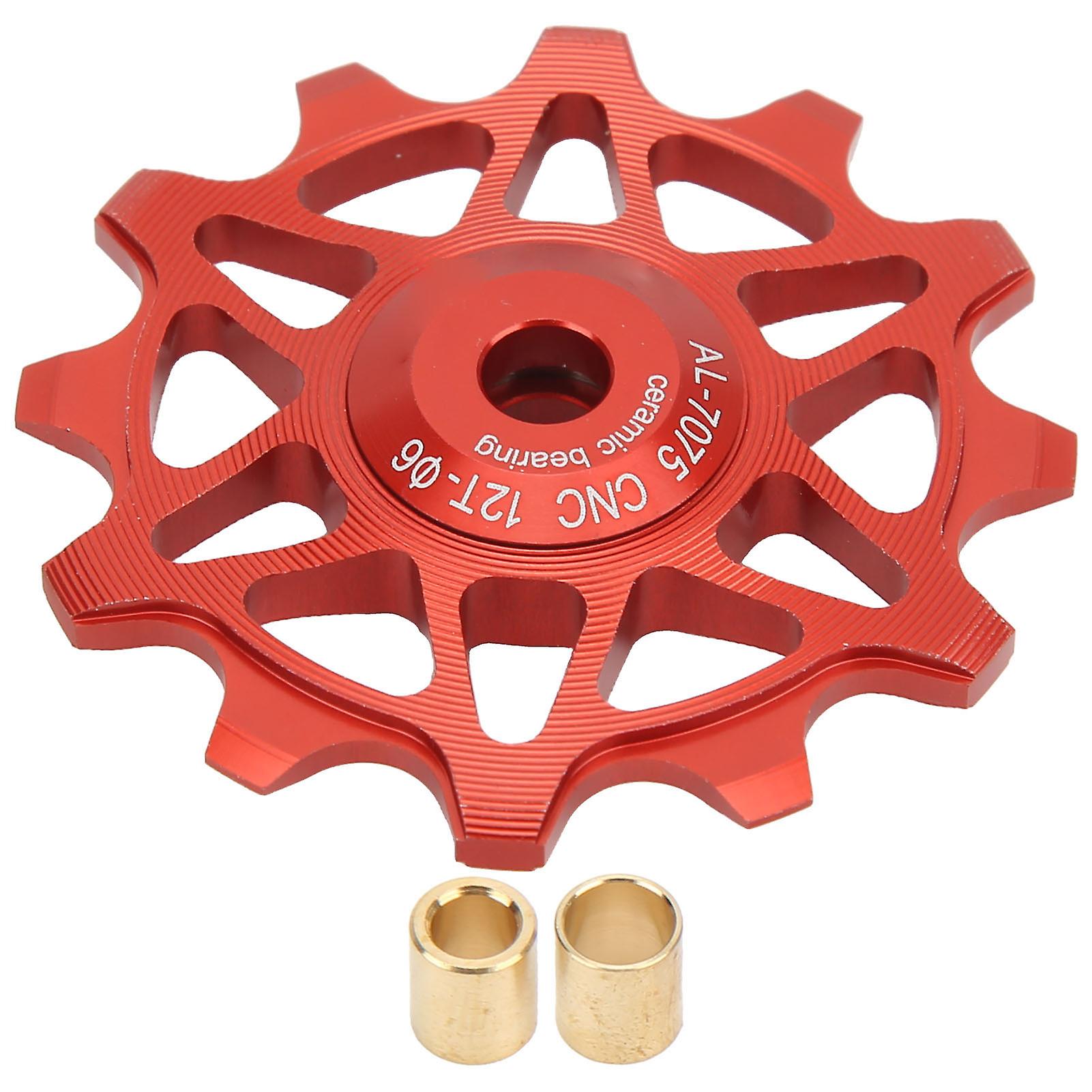 Poulie de dérailleur arrière MEROCA 12 dents en alliage d'aluminium, roulement scellé, galet de dérailleur pour VTT, rouge