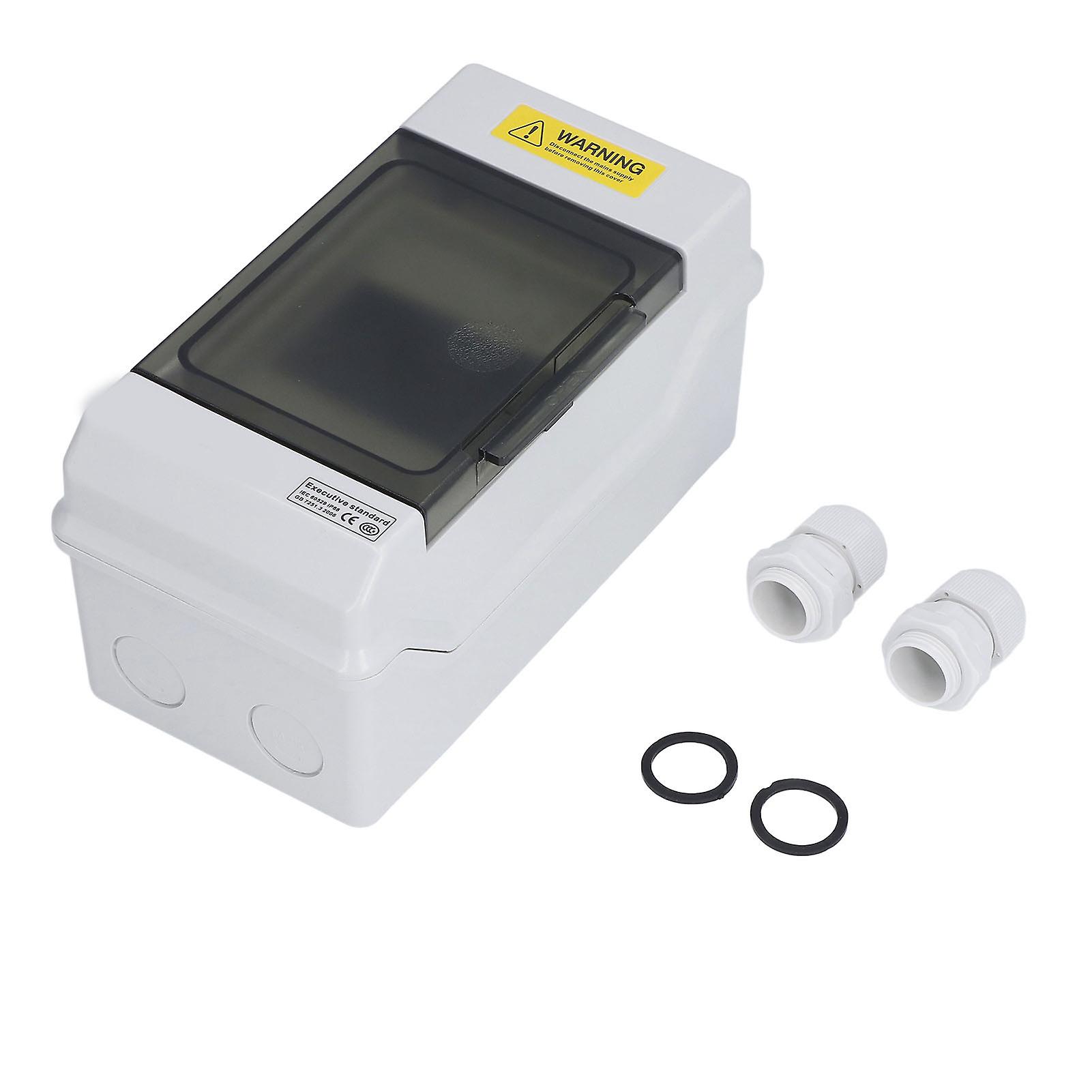 Distribution Box Waterproof 4 Way Plastic Junction Case Transparent Cover DIN Rail Mount