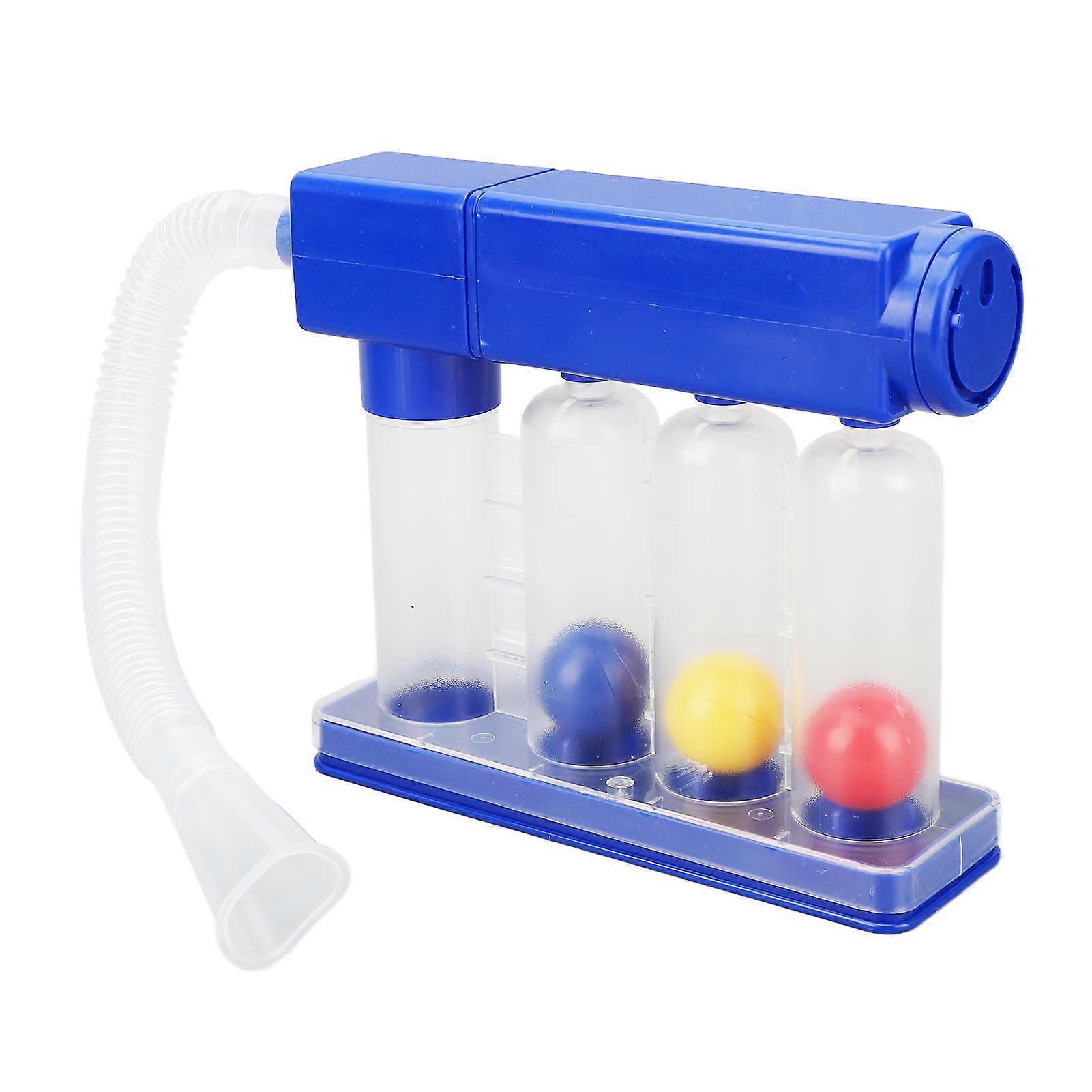 Deep Breathing Lung Exerciser 3 Color Coded Balls 600cc To 1200cc Clear Breath Measurement System 