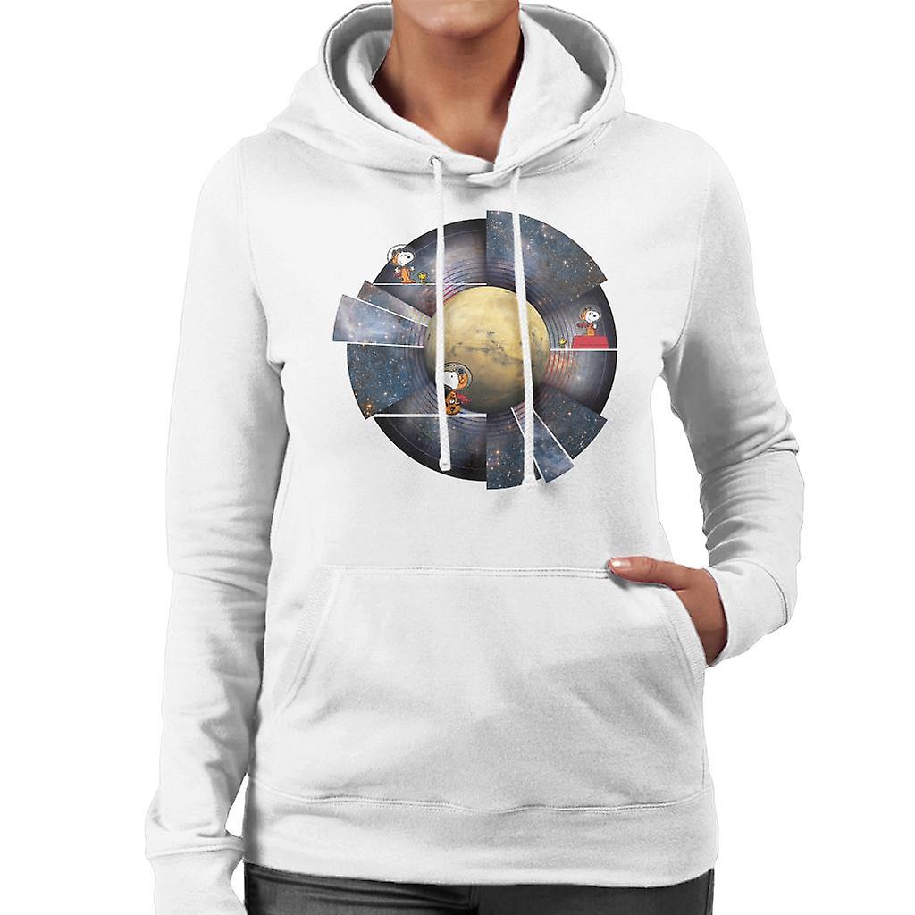 Peanuts Snoopy Woodstock Outer Space Montage Women's Hooded Sweatshirt