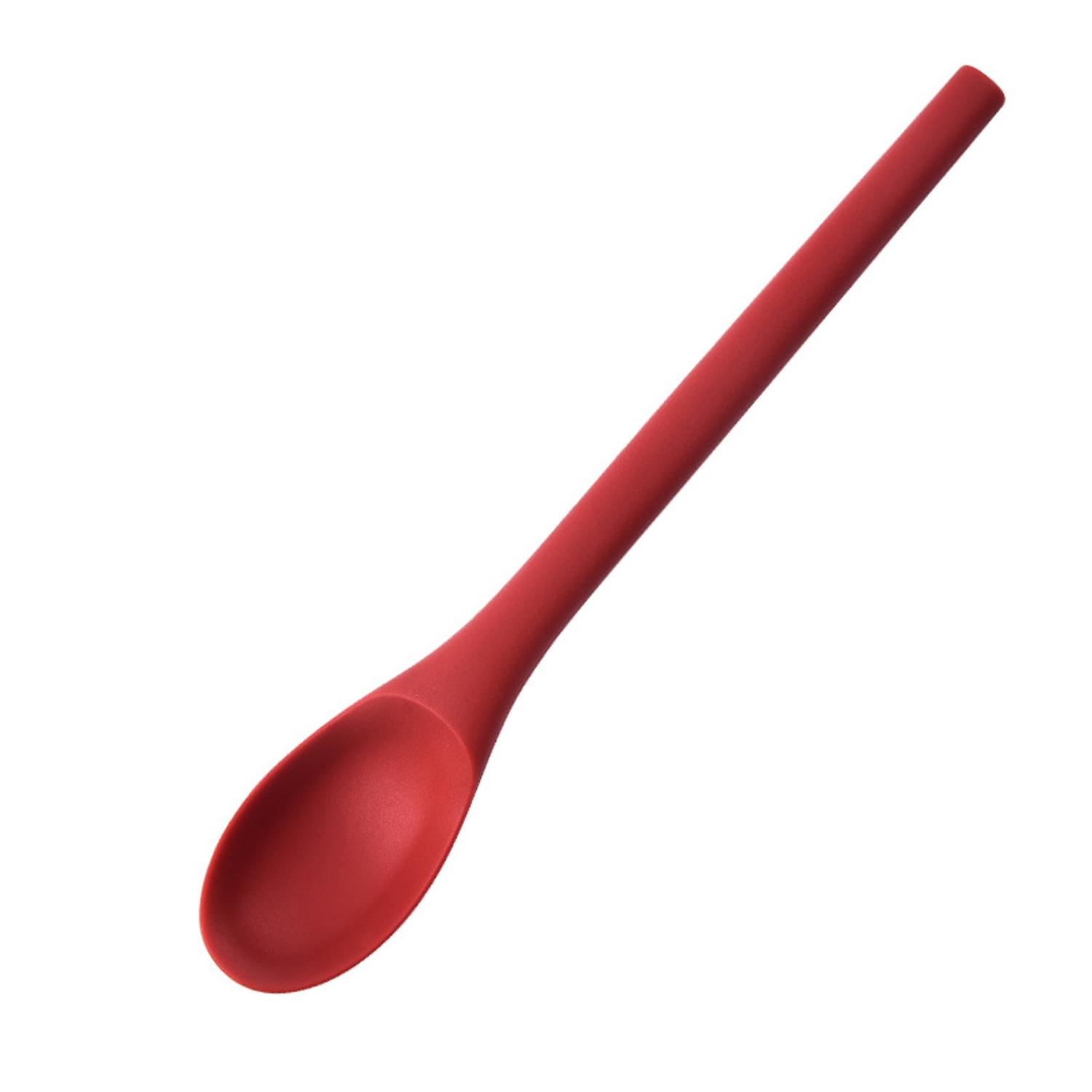 Soup Spoon Bent Head Long Handle Silicone Multi-purpose Portable Dessert Ice Cream Scoop Daily Use