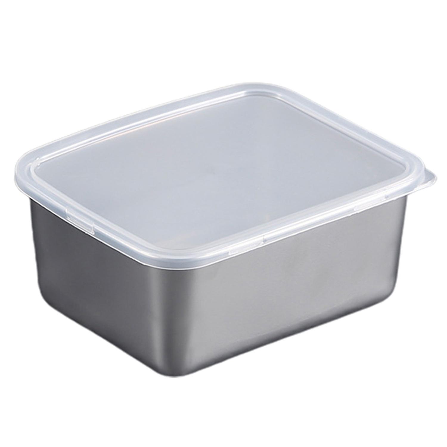 Hotpot Side Dish with Lid Stainless Steel Curved Edge Design Stable Placement Student Bento Box