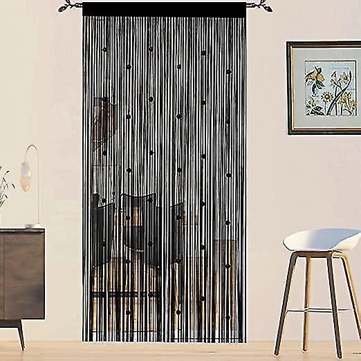Tende per porte di perline (nero 100 * 200 cm), tende volanti per porte, finestre, pareti divisorie, pannelli delle porte, tende dell'armadio del s...
