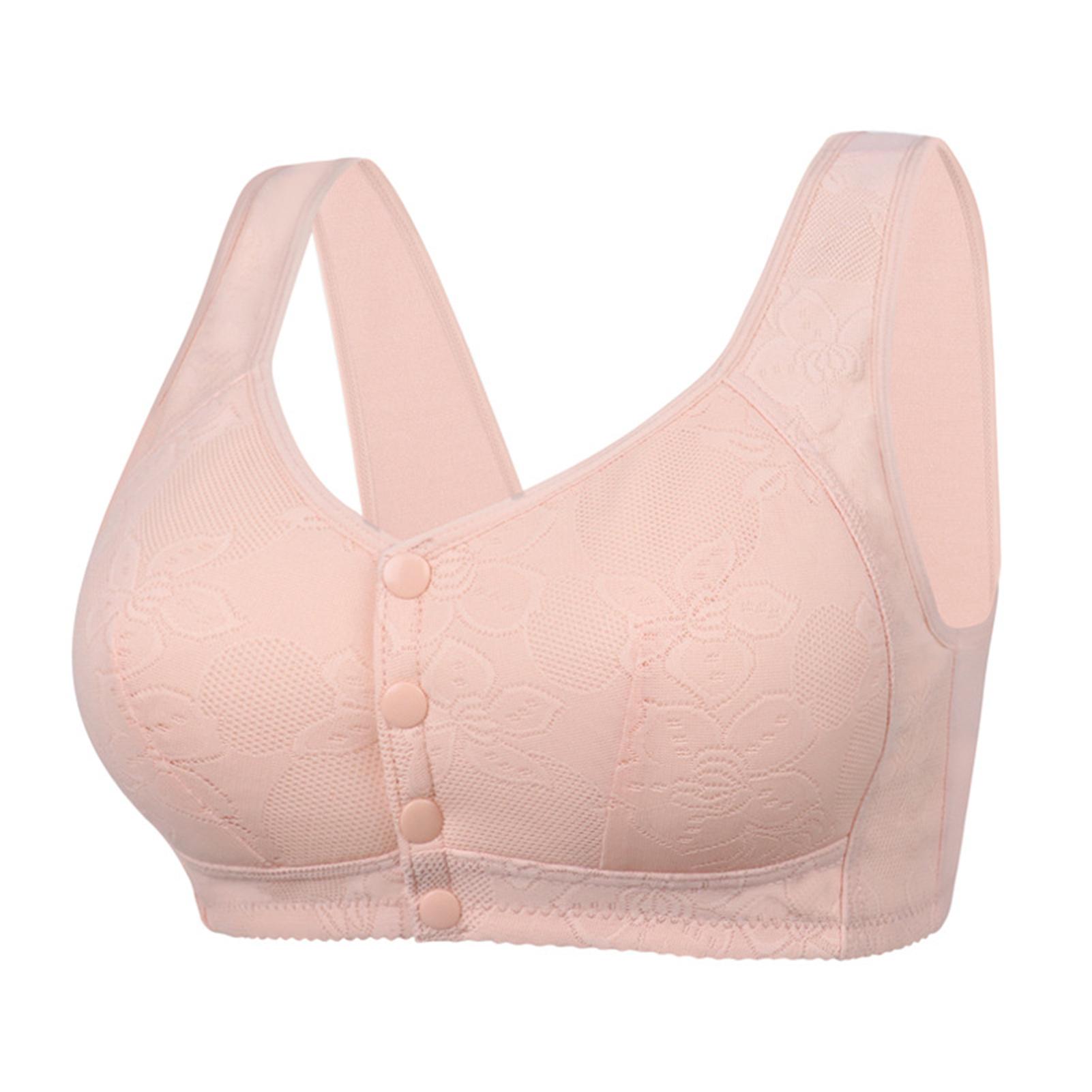 Simple Wire Rings Free Front Closure Bra Versatile Comfy Camisole Bralette for Middle-Aged Women