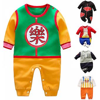 Veeki Newborn Baby Boys Girls Anime Romper Cotton Long Sleeve Infant Cosplay Costume Jumpsuit Outfit, 3-6 Months, 66CM, Green