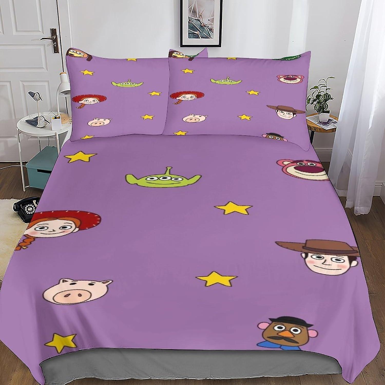 EKENOZ Buzz Lightyear Duvet Cover Set, 3D animated character Quilt Cover Bedding Set with Pillowcases,Soft Microfiber for Adults Teenager Kids 3 Piece