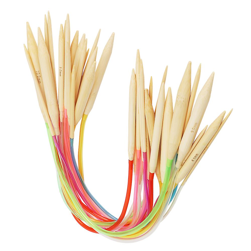 Multi Color Pipe Bleached Double Pointed Bamboo Annulus Knitting Sweater Needle (40cm/15.7in)