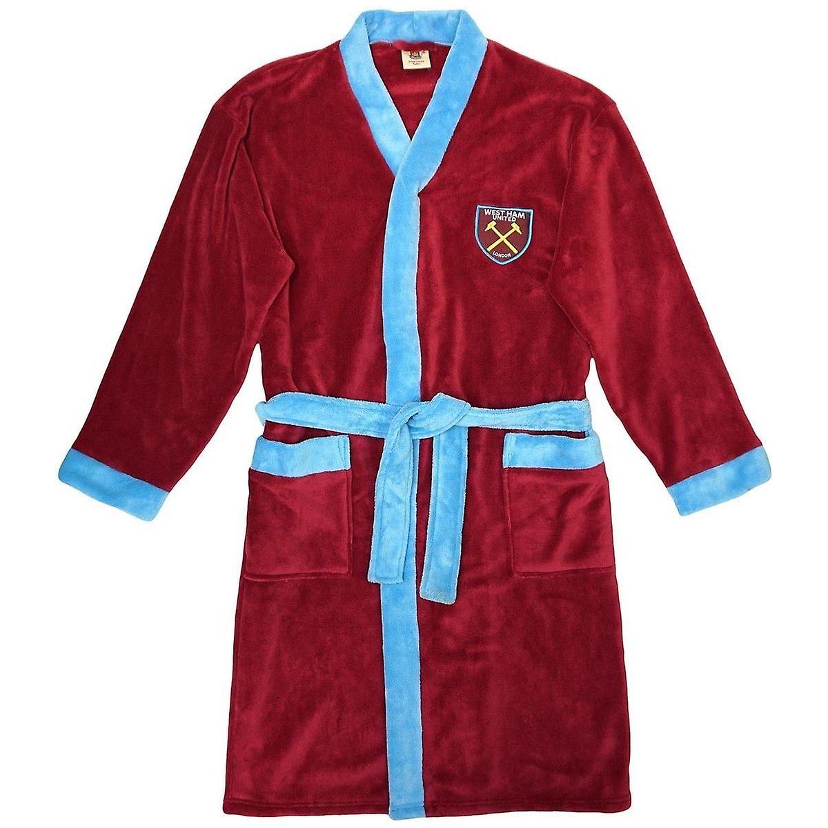 West Ham Mens Dressing Gown / Bathrobe
