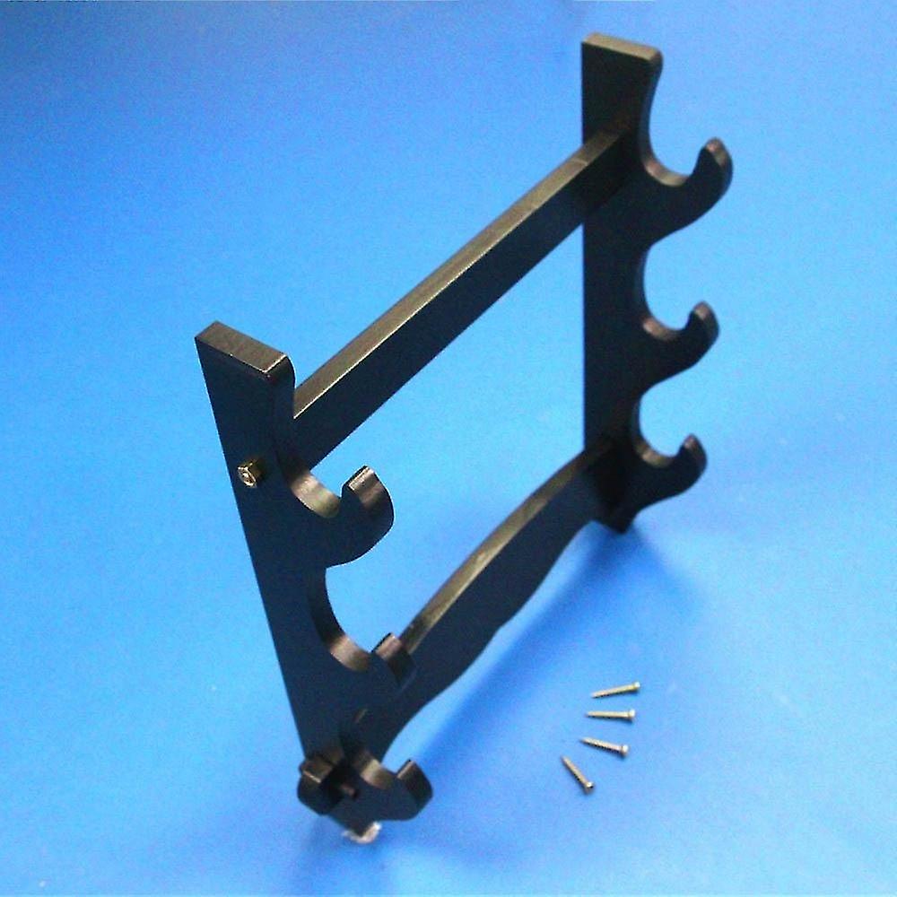 Green wall-mounted, katana display stand 3-tier saber holder, wall-mounted bracket