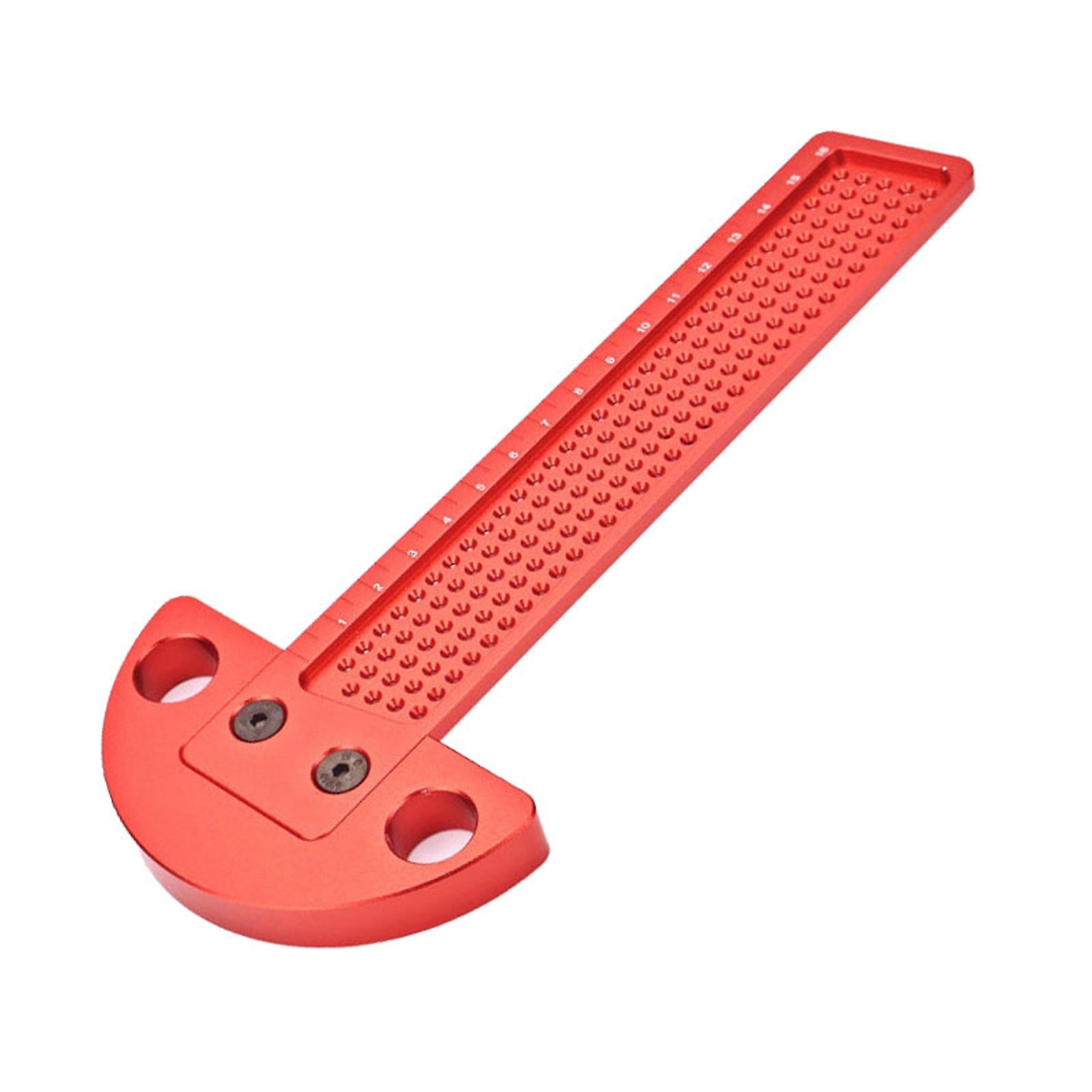 Aluminum Alloy Woodworking T Square Ruler with 0 - 164mm Range and 1mm Hole Spacing