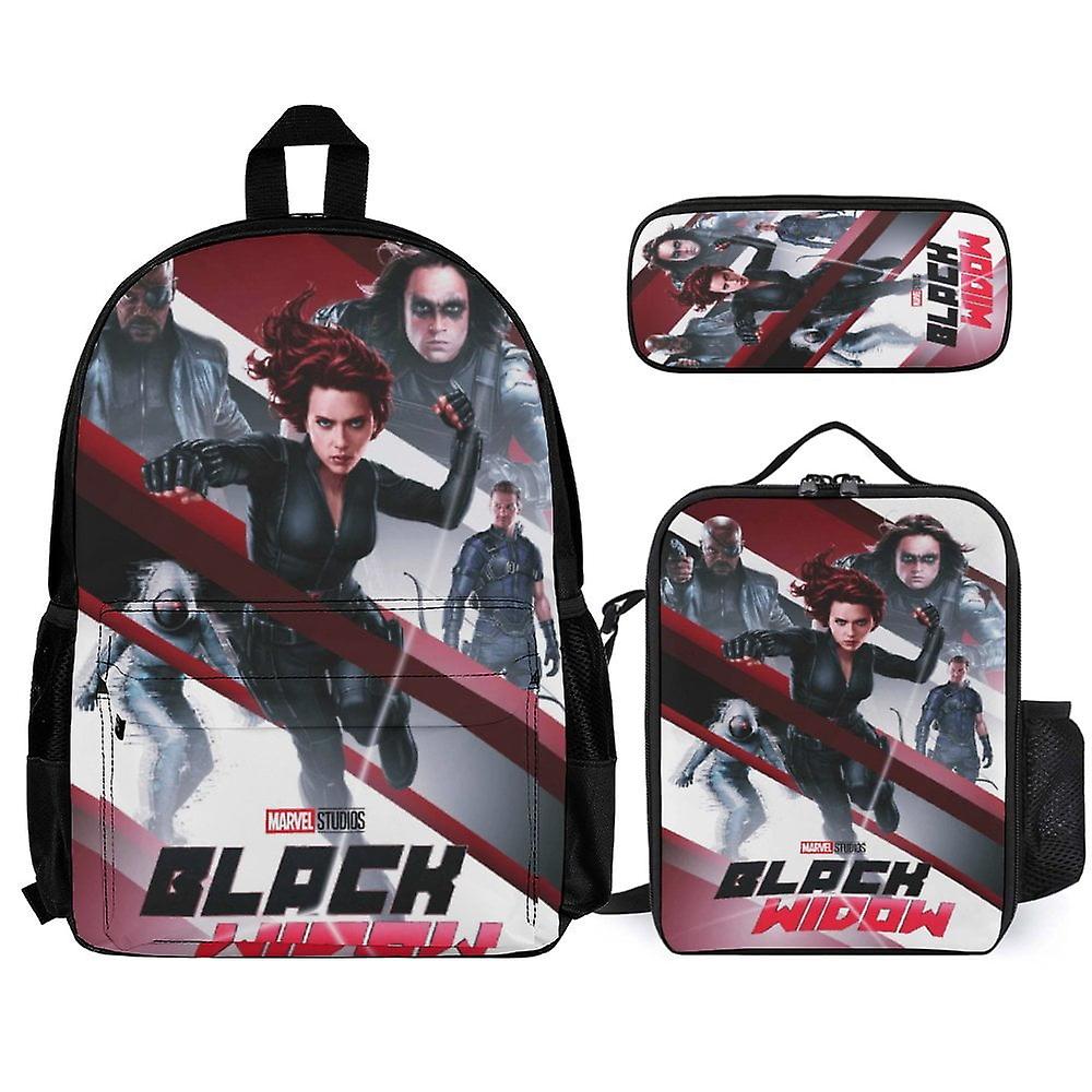 Black Widow 3Pcs Backpacks Sets with Lunch Bag And Pencil Case