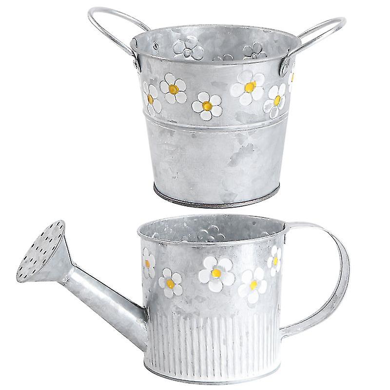 2pcs Iron Sheet Flower Bucket