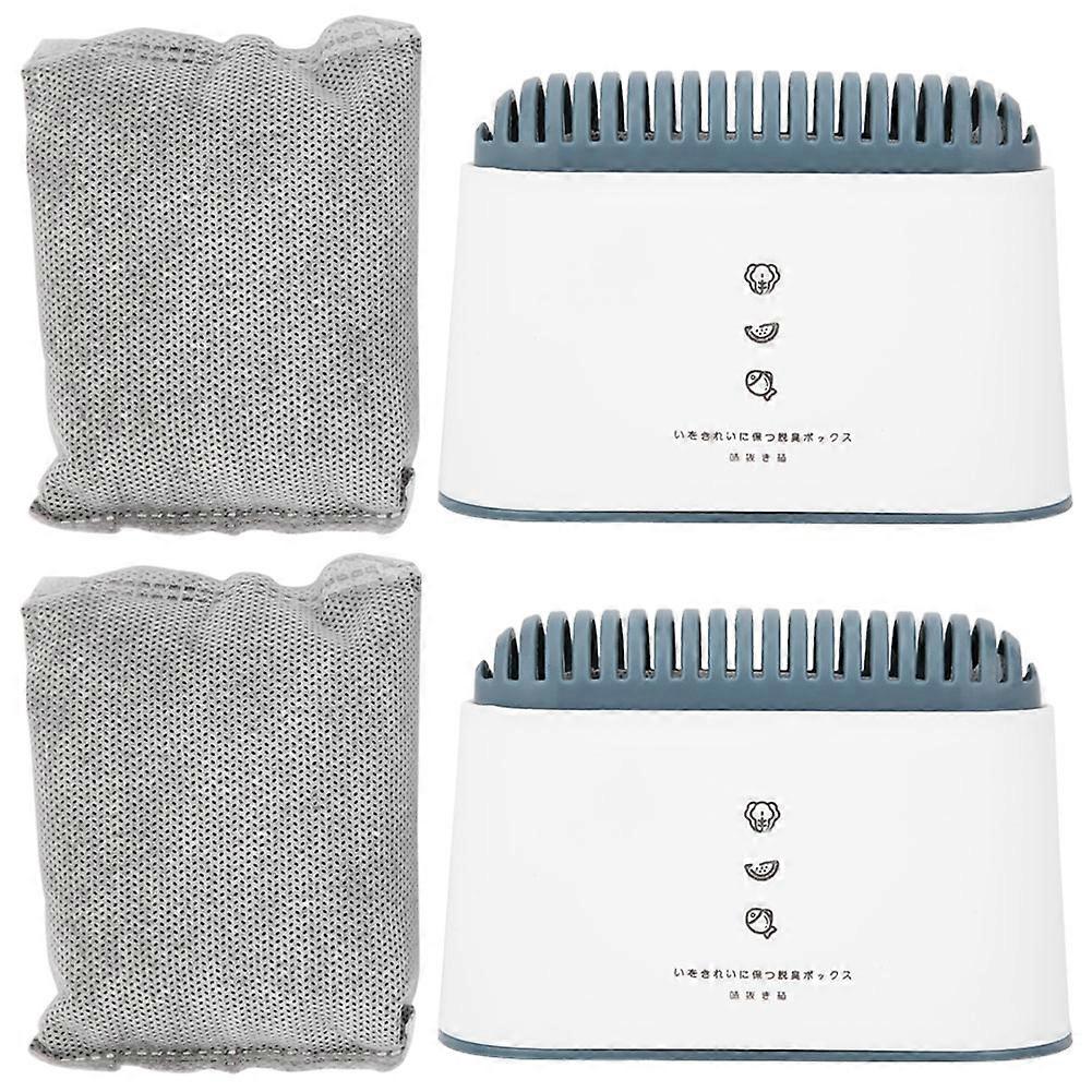 2pcs Refrigerator Deodorant Activated Carbon Deodorization Box Household Supplies