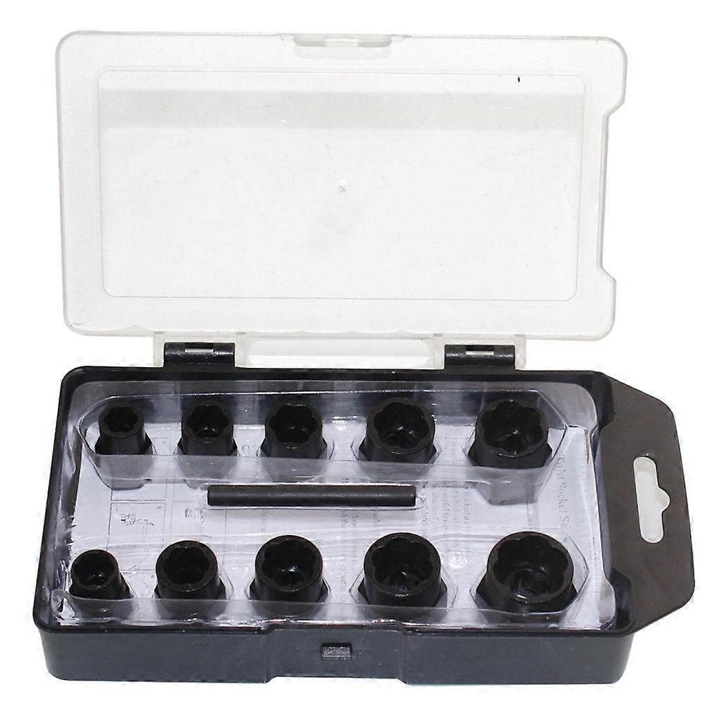 11pcs Twist Socket Set 3/8" & 1/2" Dr. Damaged Lock Lug Nut Removal Socket Tool No.26475