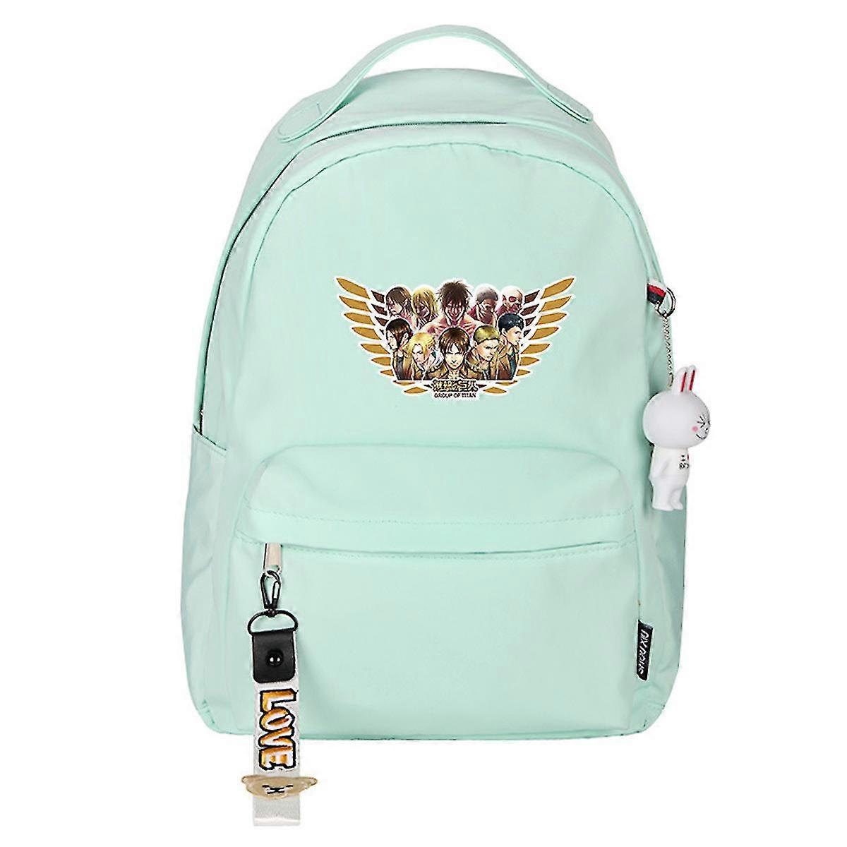 Attack On Titan Anime Backpack Blue Scatchel Polyester School Bag