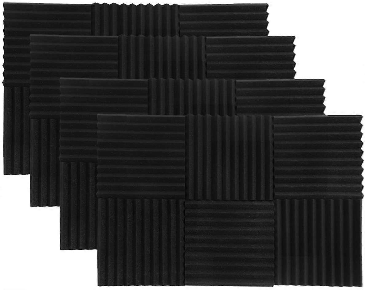 24 Pack 1" X 12" X 12" Acoustic Foam Panels Sound Proof Padding Studio Foam Wedge Tiles Sound Absorbing Dampening Ideal for Wall