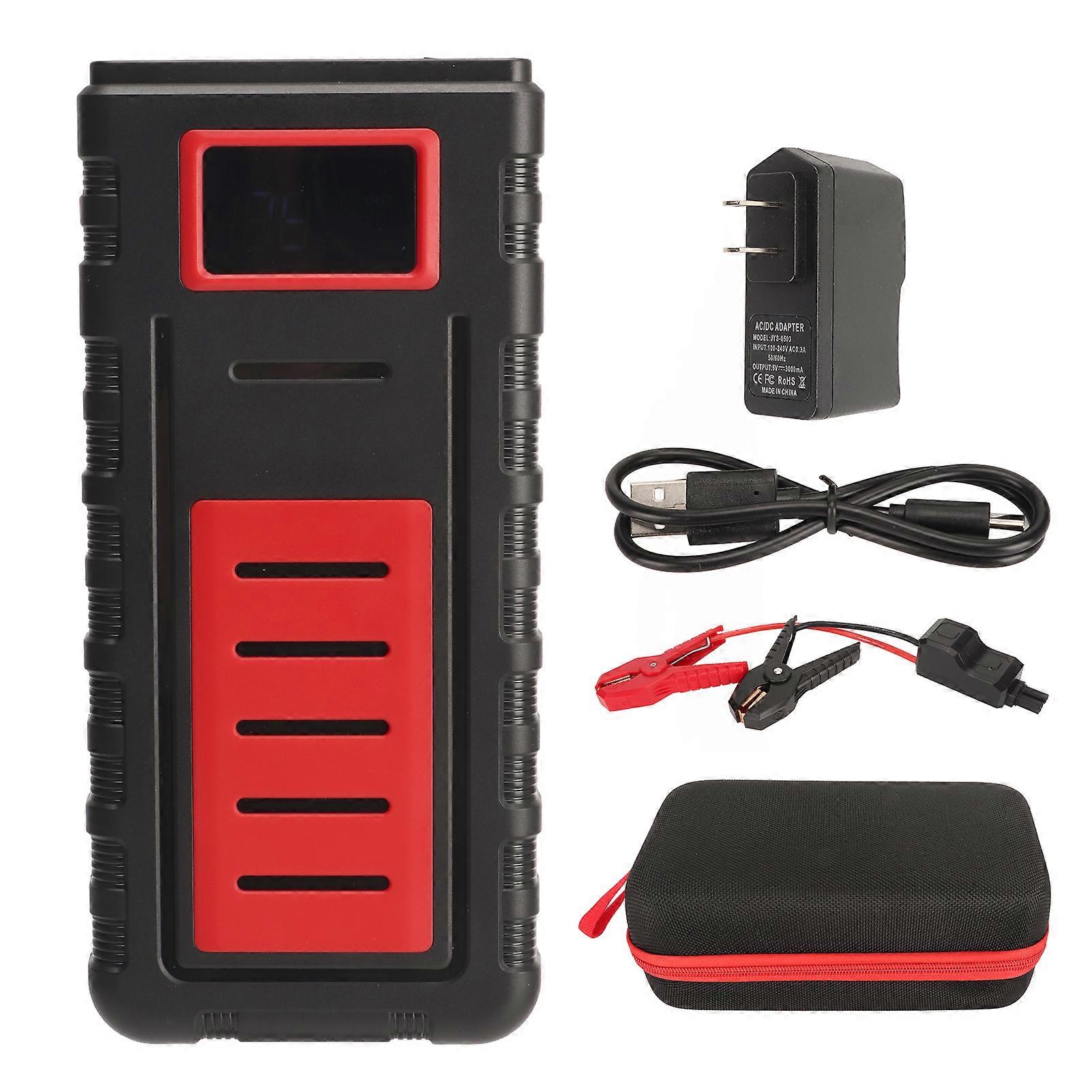 12V Car Starter 3000A Peak 30000mAh Battery Pack Digital Display Portable Auto Jump Starter with LED SOS POS 100?240V US Plug