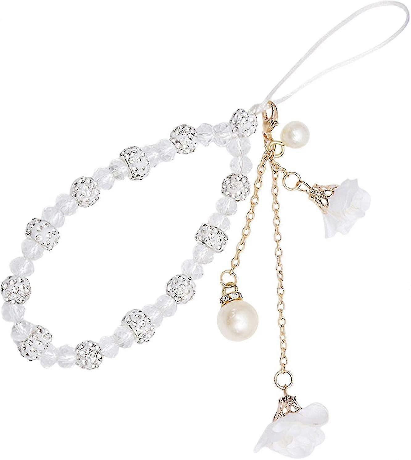 حبل الهاتف المحمول الذهبي الخرز ، حزام الهاتف المحمول حقيبة يد سلسلة المعصم ، حزام المعصم للهاتف الخليوي يو