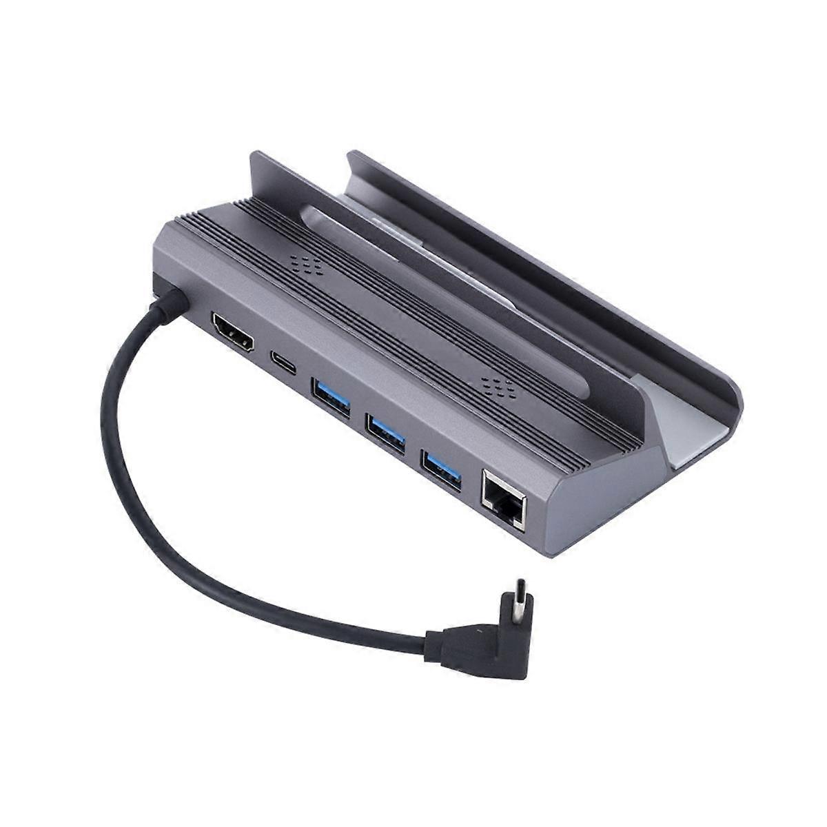 6 in 1 USB C Hub USB C Docking Station to -COMPatible 4K60Hz RJ45 PD100W Dock USB 3.0 HUB