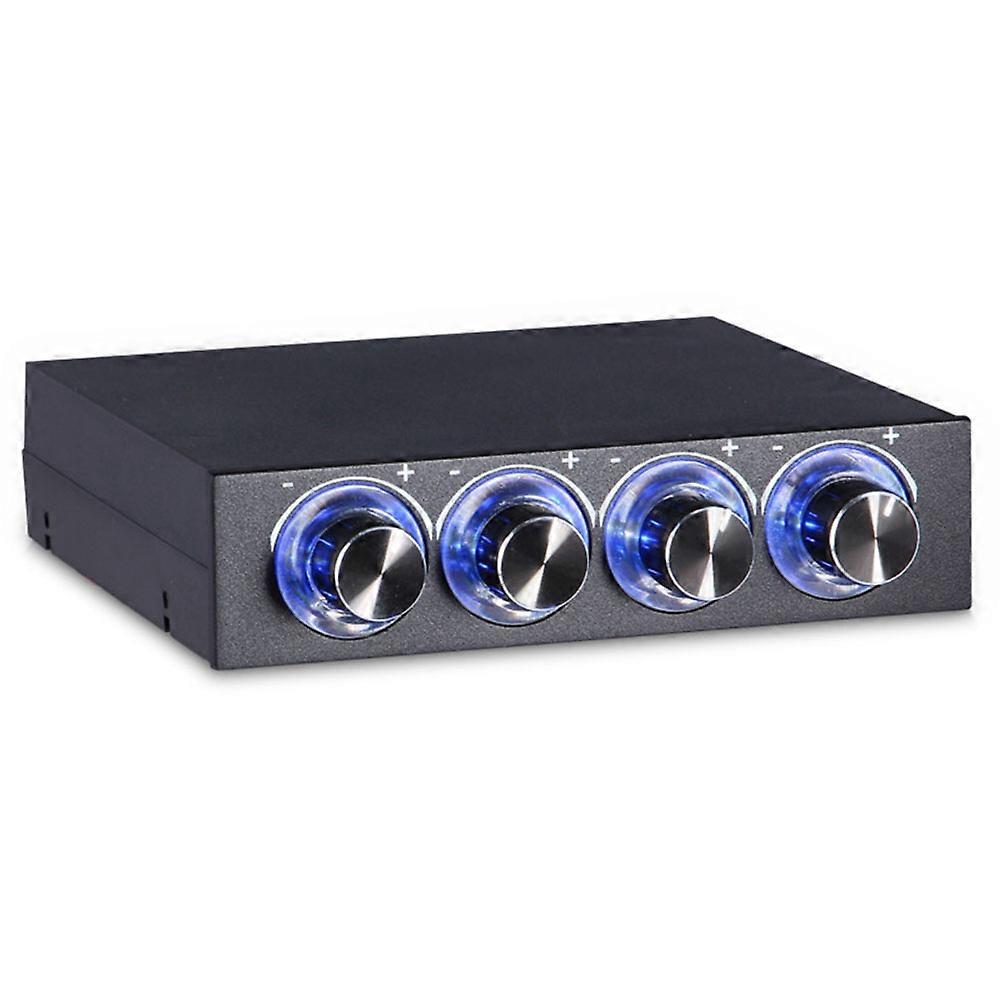 4 Channel Computer Fan Speed & Temperature Controller Heat Reducing for PC with Blue LED
