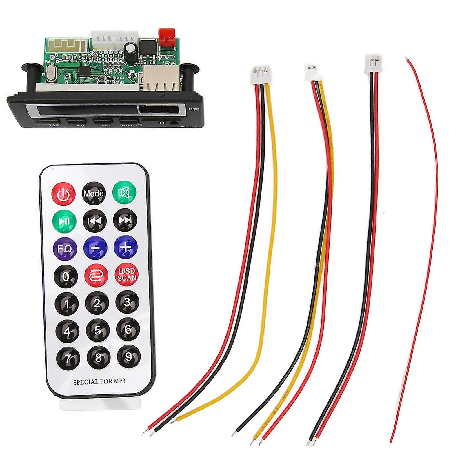 Bluetooth Decoder Board Hands Free Support USB Memory Card FM Radio MP3 WMA Decoding Module for Car 12V