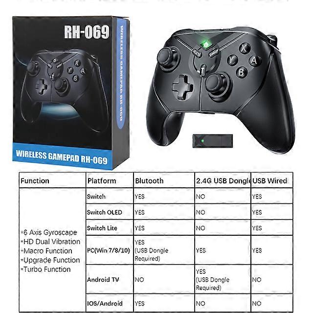 2.4G Wireless Controller For Switch Pro/Lite/OLED Mando Gamepad For PC/Steam/PS3/Android TV Box Smart Phone Tablet Joystick Game