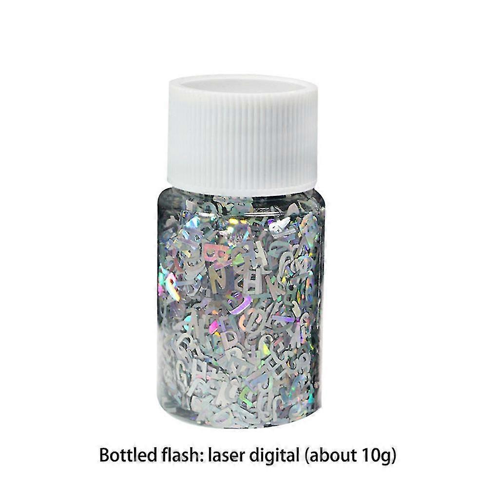 10g Heart Number Letters Sequins Diy Craft Sparkly Flake Nail Art Decals For Nail Art Beginners Practice