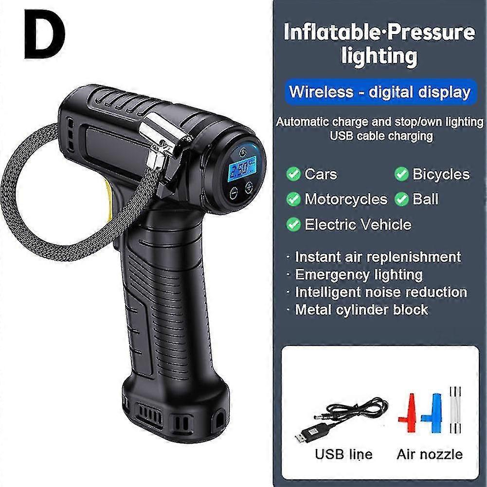 120w Auto Luftpumpe Wireless / Draht Reifen Aufblasbare Pumpe Tragbare Auto Luftkompressor Elektroauto Reifenfüller für Auto Fahrrad -t-Yvan