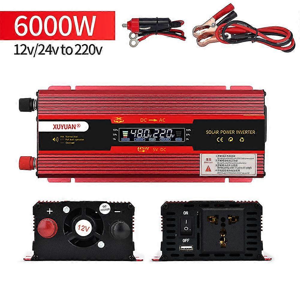 Corrected sine wave car inverter dc48v60v72v to ac220v home high power solar converter 3000w 4000w 6000w peak power