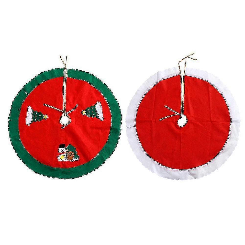 2pcs christmas tree skirt xmas tree apron xmas decor christmas tree base cover