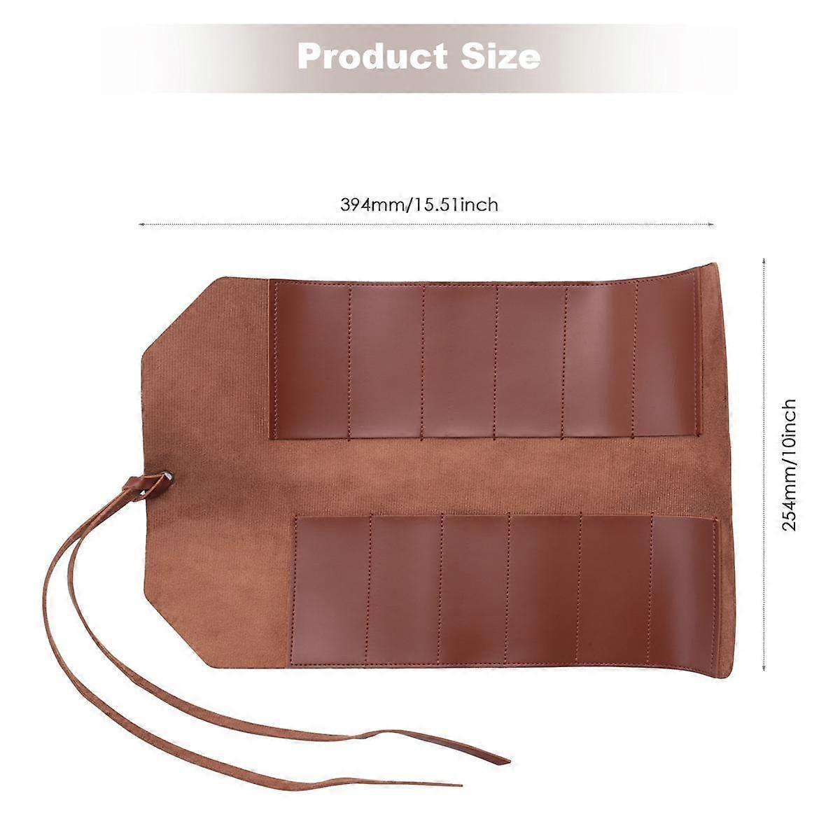 Leather Tool Roll, Leather Tool Kit Bag, Multi Functional Leather Kit Bag Bicycle Repair Tool Kit B