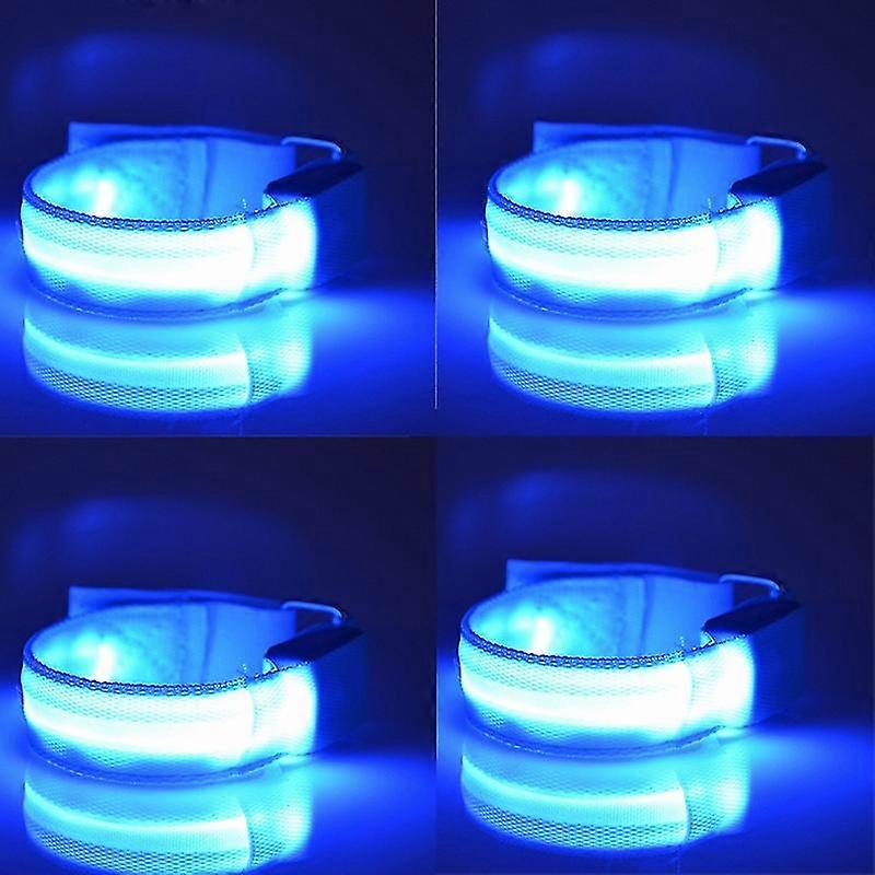 4 Stück LED-Beleuchtung Pferdebein Sicherheitsgurt Pferd Beingurte Nachtreitausrüstung Outdoor-Sport Reitzubehör Blau 4 Stück CN