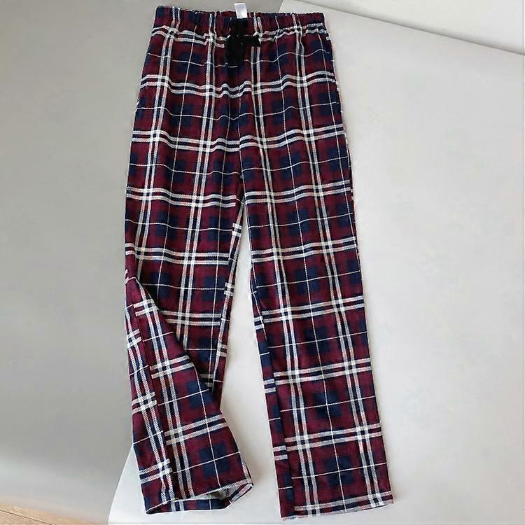 Men Boys Casual Daily Trousers Plaid Pattern Simple Design Trousers for Male Men Young Boys Daily Wear
