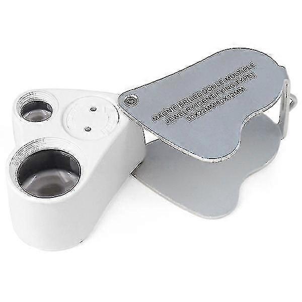 Trixes Jewrs Glass Loupe 30x 60x Magnifier 2x Leds S