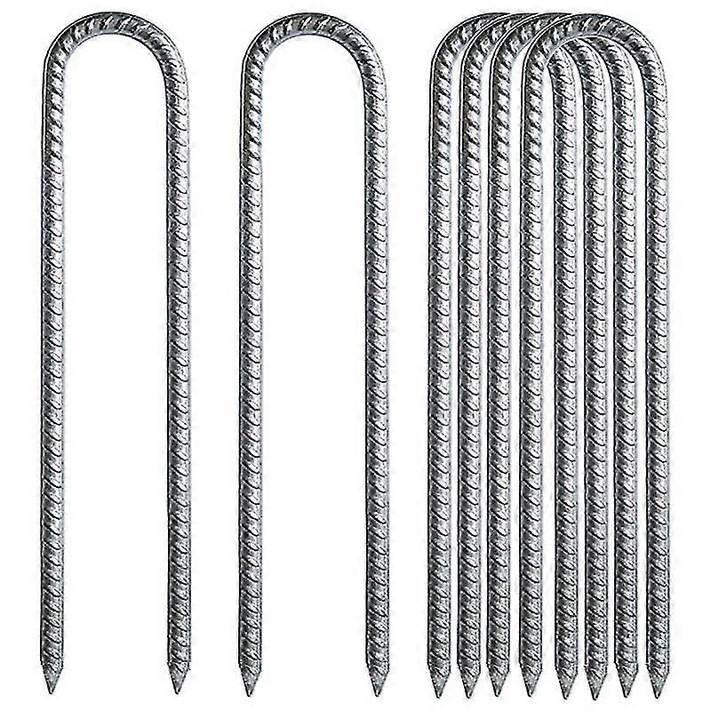 Markpinnar, 6 pack 12 tums U-formade studsmatta pinnar, tunga markpinnar för camping